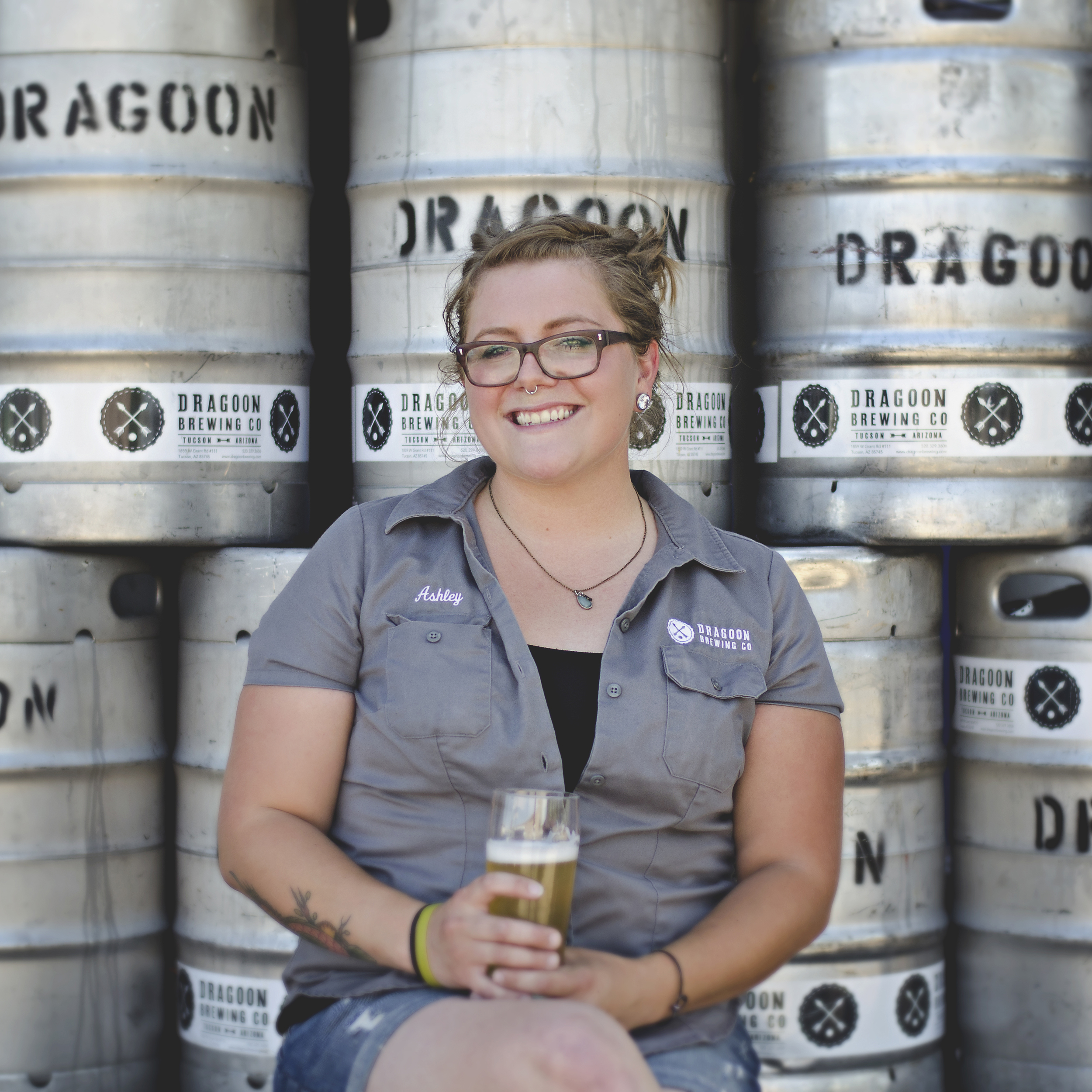 ASHLEY AZZONE BREWER From brites to barrels, brinks to blending tanks, Ashley is a back of house star: brewing, filtering beer, harvesting yeast, racking barrels, or finding ways for us to do things better.