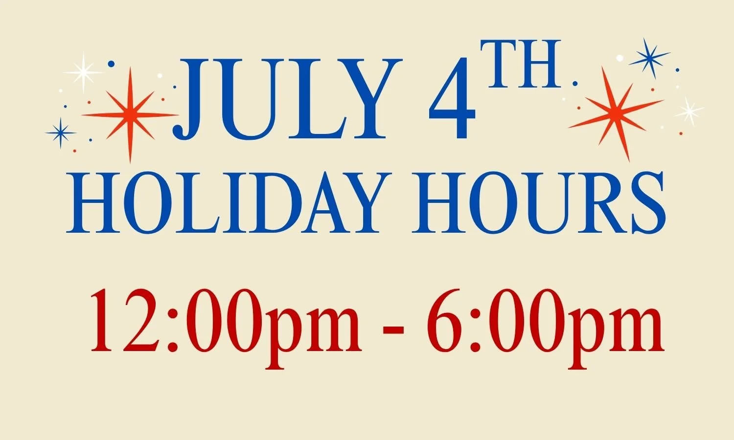 HOLIDAY HOURS