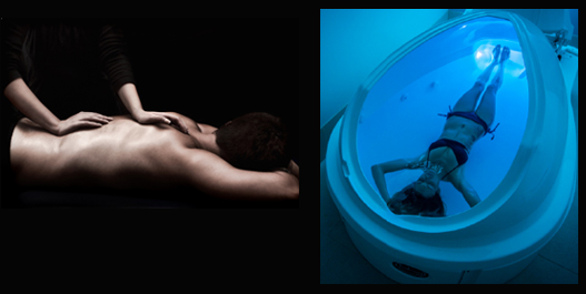 Room Equipped with shower spa jets, robes, sandals, and all necessities for your massage and Float Therapy.