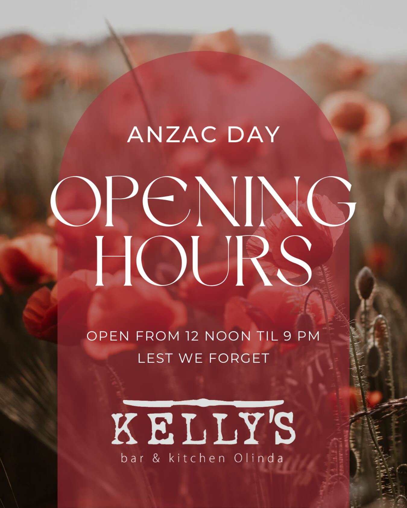 We will be open tomorrow Anzac Day from 12 noon - 9pm.
Call 9751 1056 or go to our website to make a booking