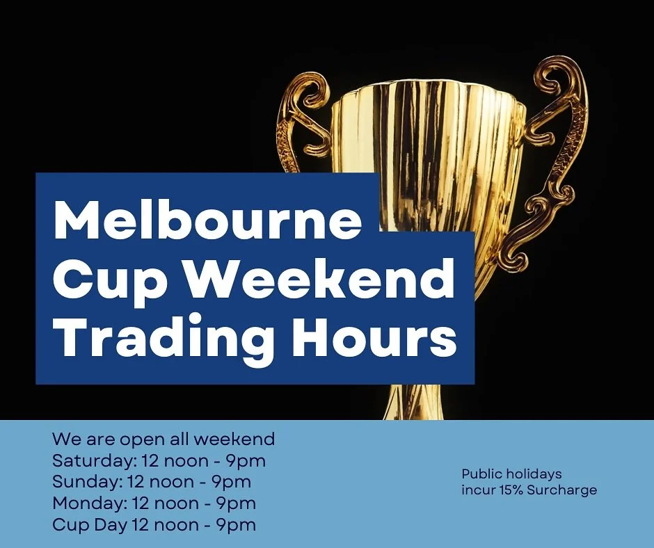 We&rsquo;re open today and cup day from 12 noon - 9pm 😁

Call 9751 1056 or go to our website to make a booking
