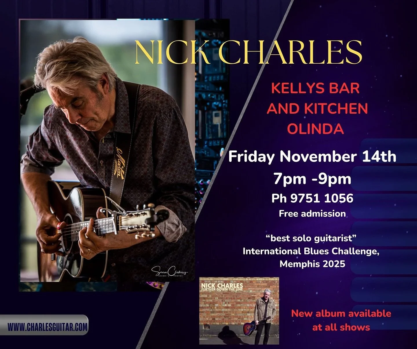 Nick Charles is back this Friday night playing from 7pm til 9pm. We are lucky to have someone of Nick&rsquo;s calibre to play at our venue so we&rsquo;d love to see as many people here as possible 🎶 

Call 9751 1056 or go to our website to make a bo