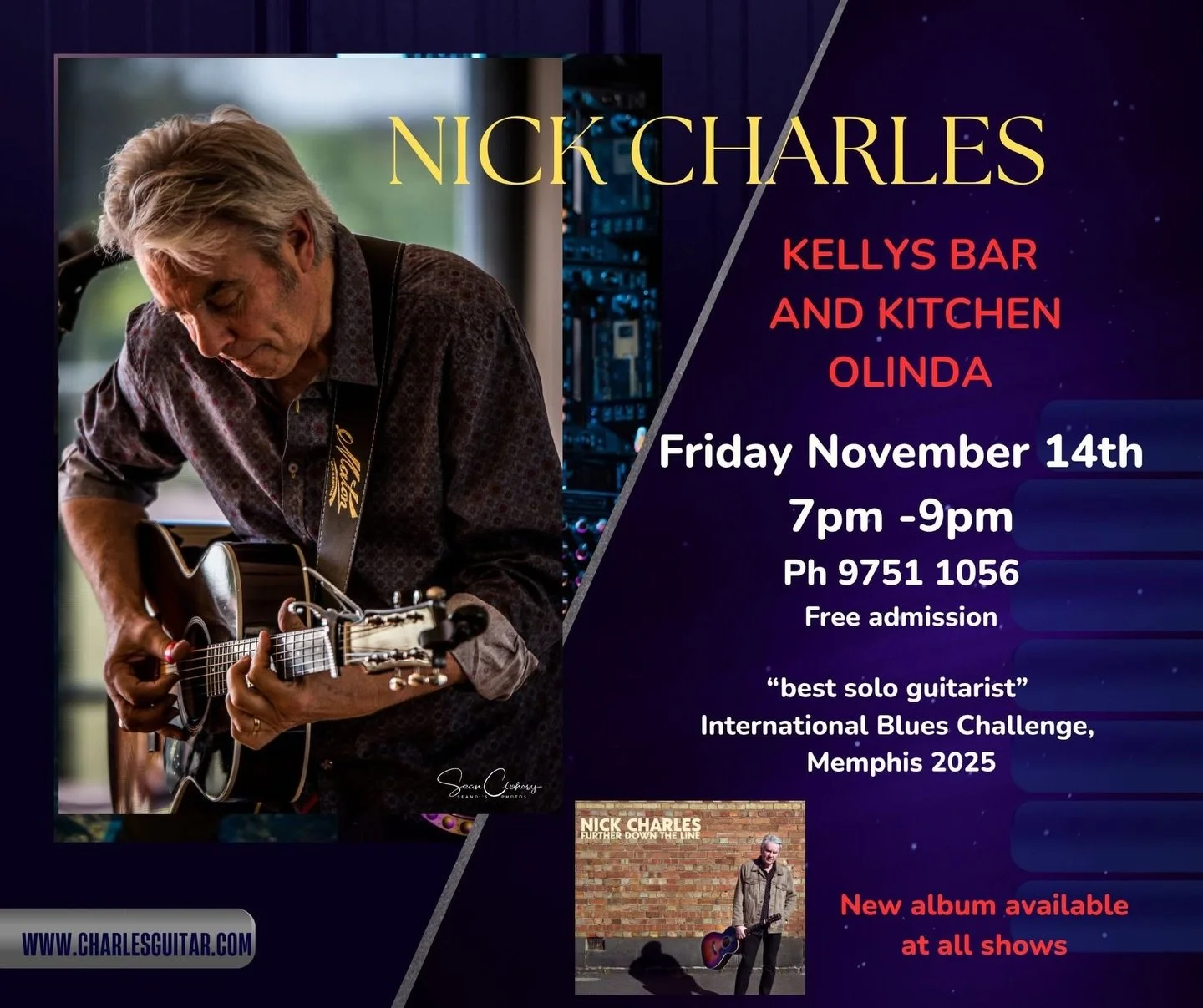 The amazing Nick Charles is back at Kelly&rsquo;s tonight from 7pm til 9pm.

Call 9751 1056 or go to our website to make a booking.