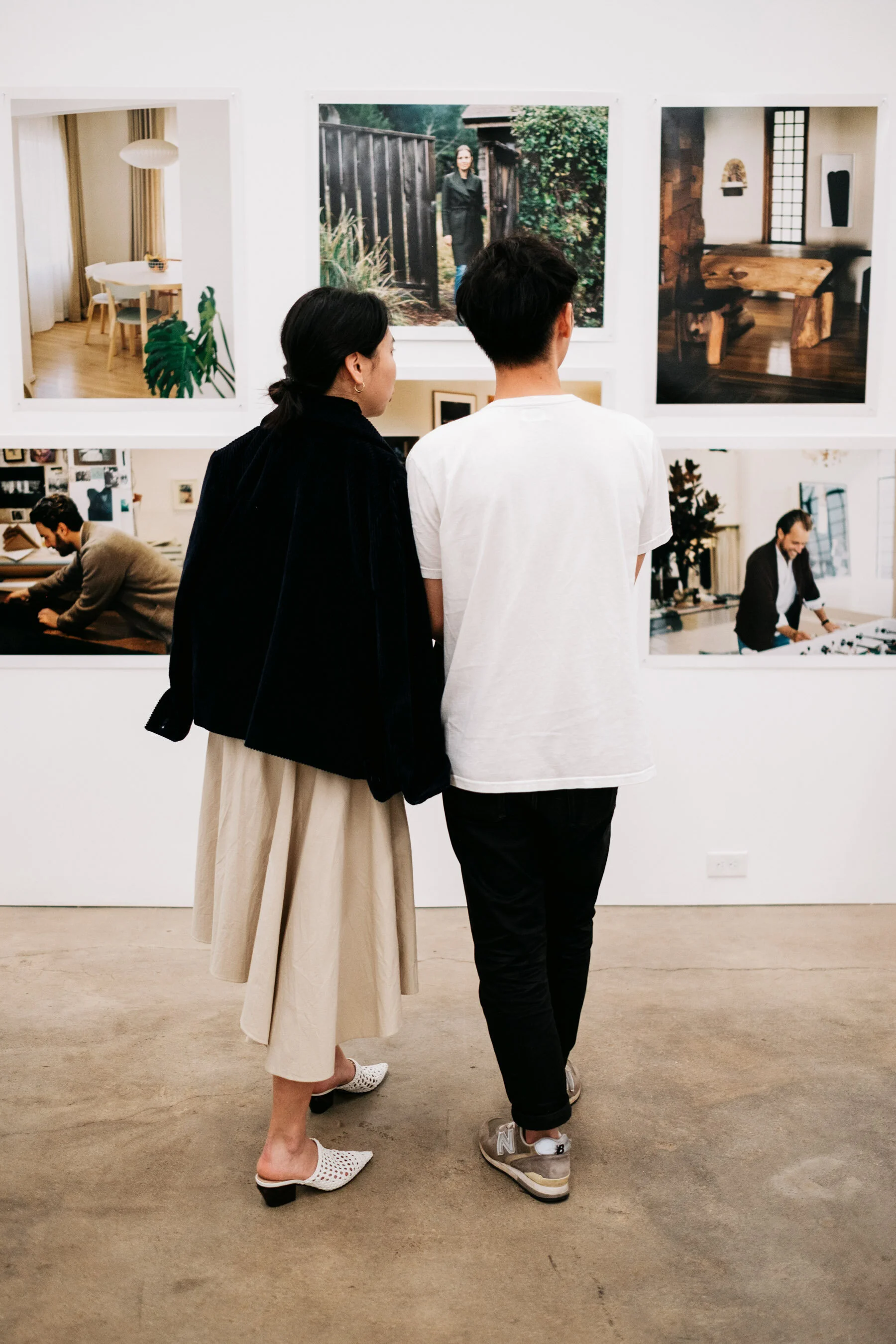 People at an art gallery installation