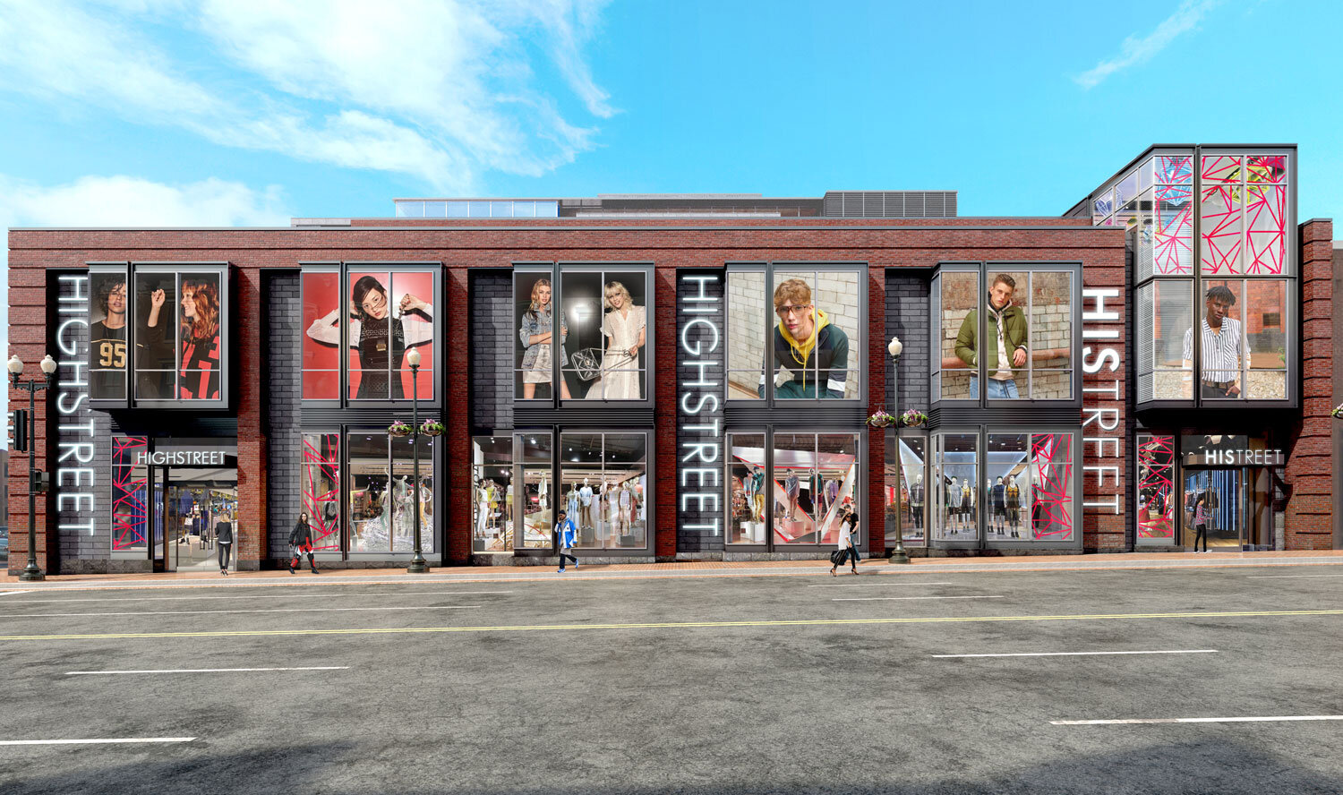 commercial fashion brand retail concept rendering