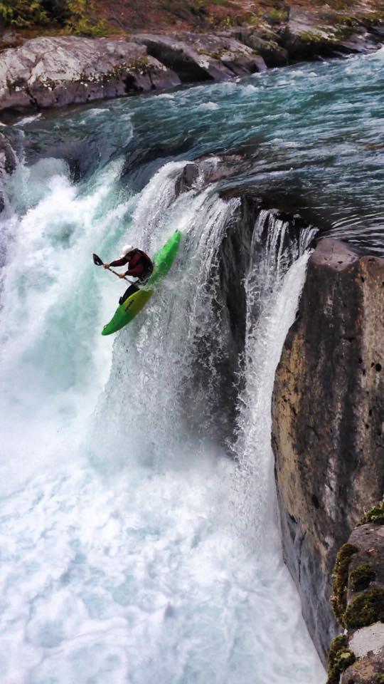 Kirsten going over her first waterfall! She killed it! Photo by: Austyn Heinlein
