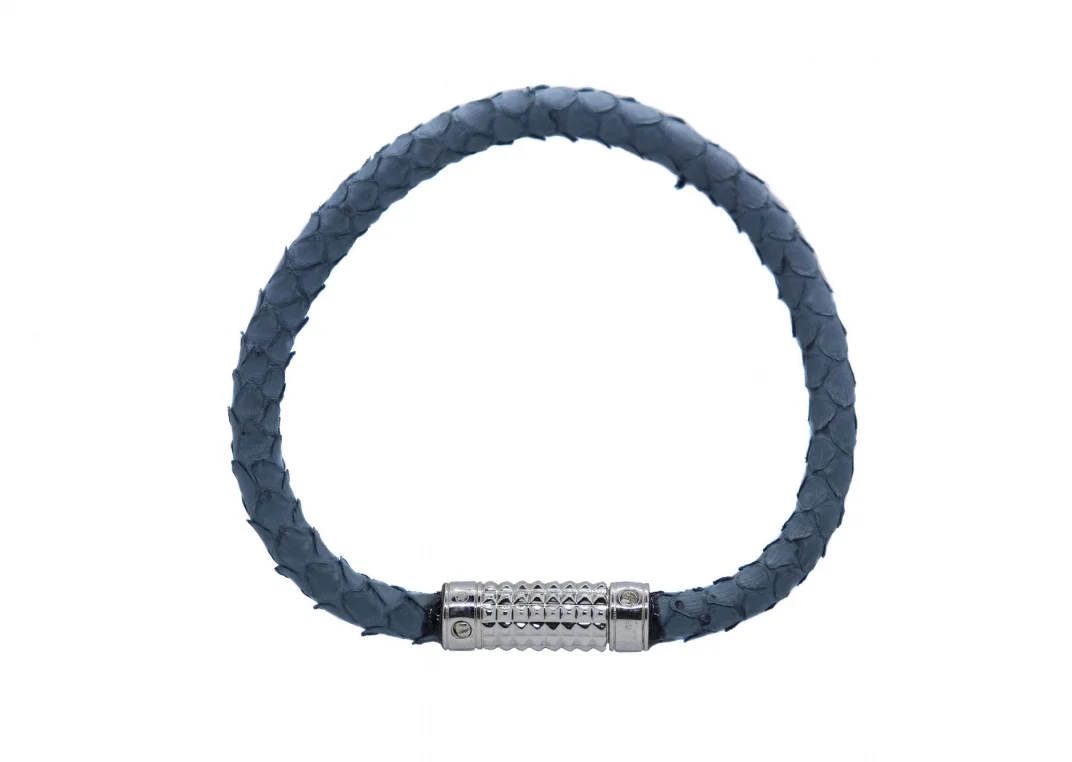 Silver with blue python bracelet white background 2018.jpg