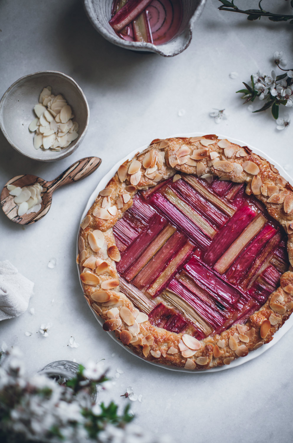 Rhubarb almond galette