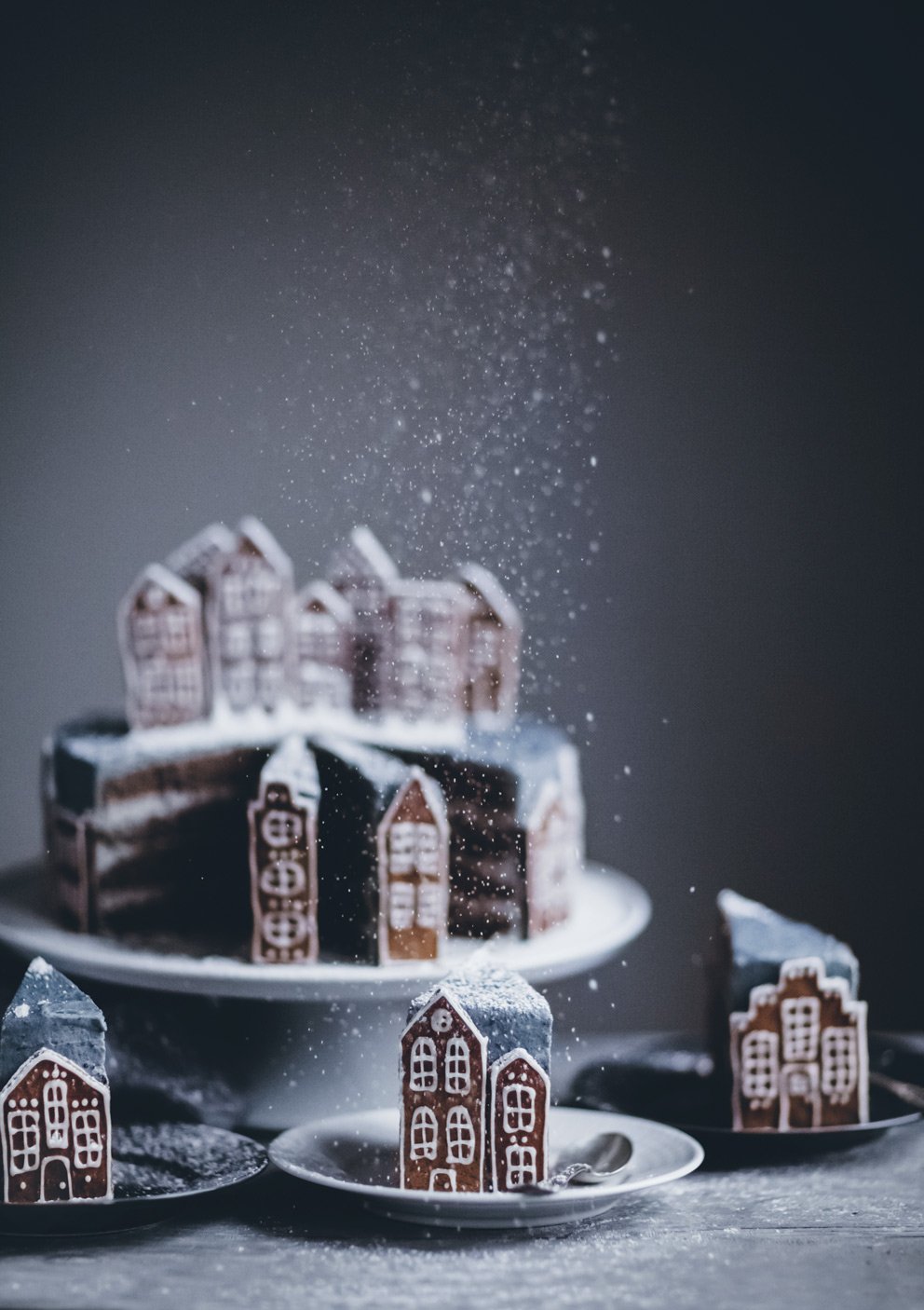 Gingerbread Village Cake