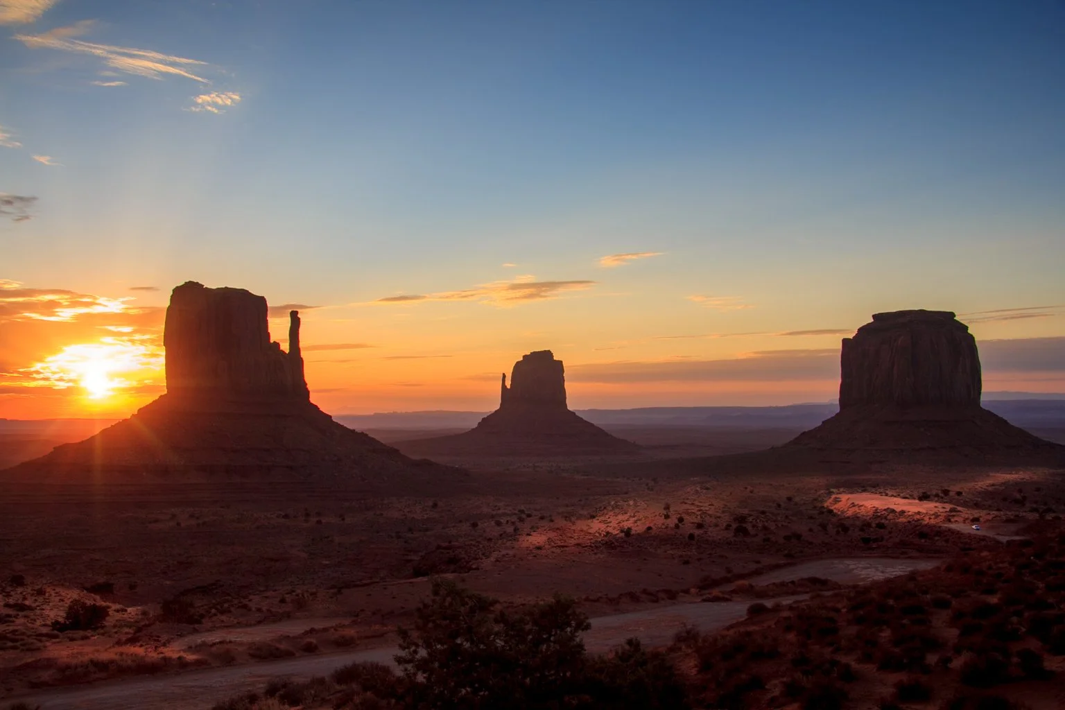 Monument Valley sunrise flare - USA.jpg