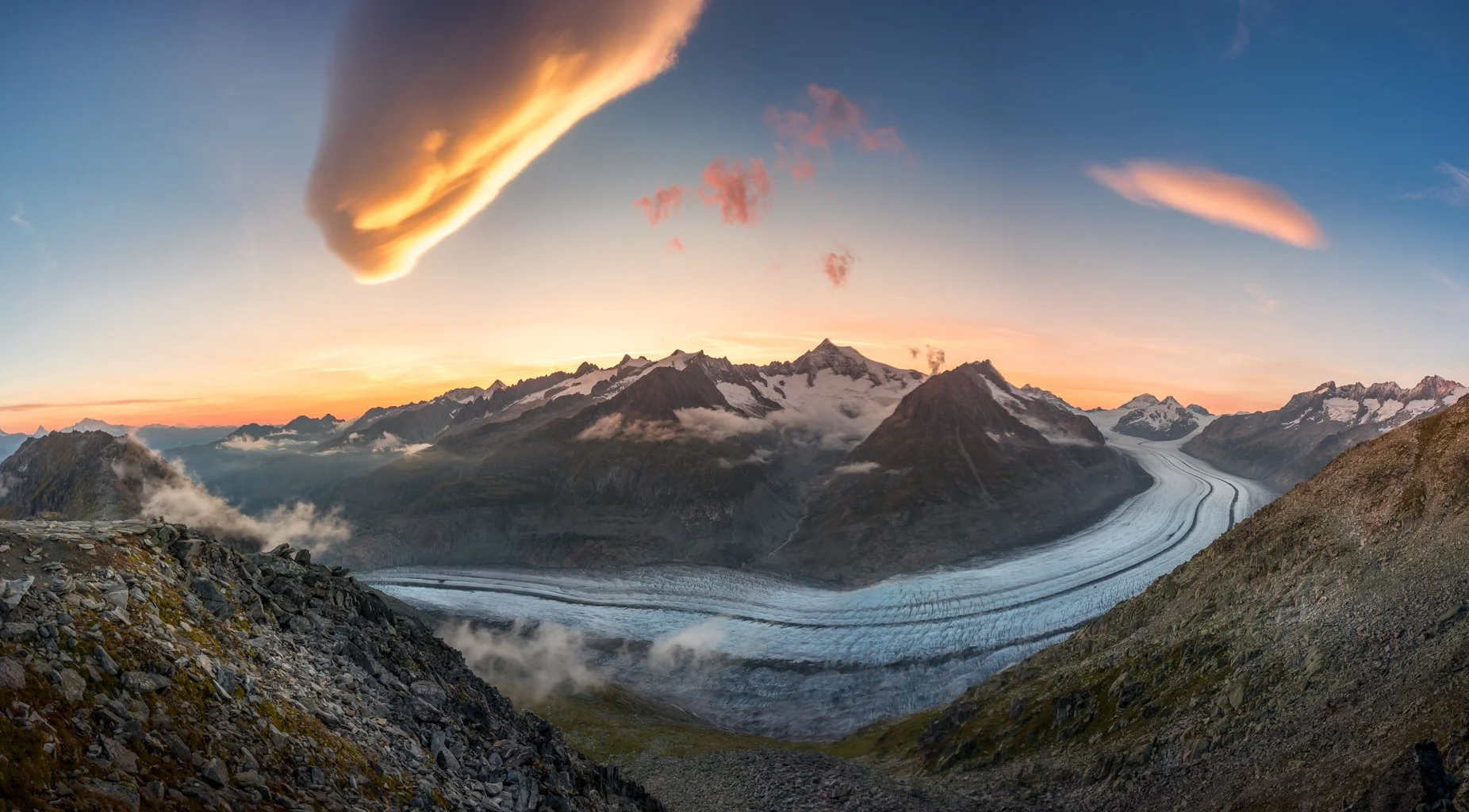 Aletsch de grote zonsondergang - Aletsch the great sunset - Switzerland - 2.jpg