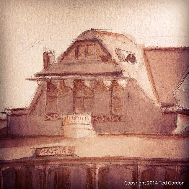 Ted Gordon Old Train Station Brookfield IL Plein Air Watercolor Painting 2014_lr.jpg