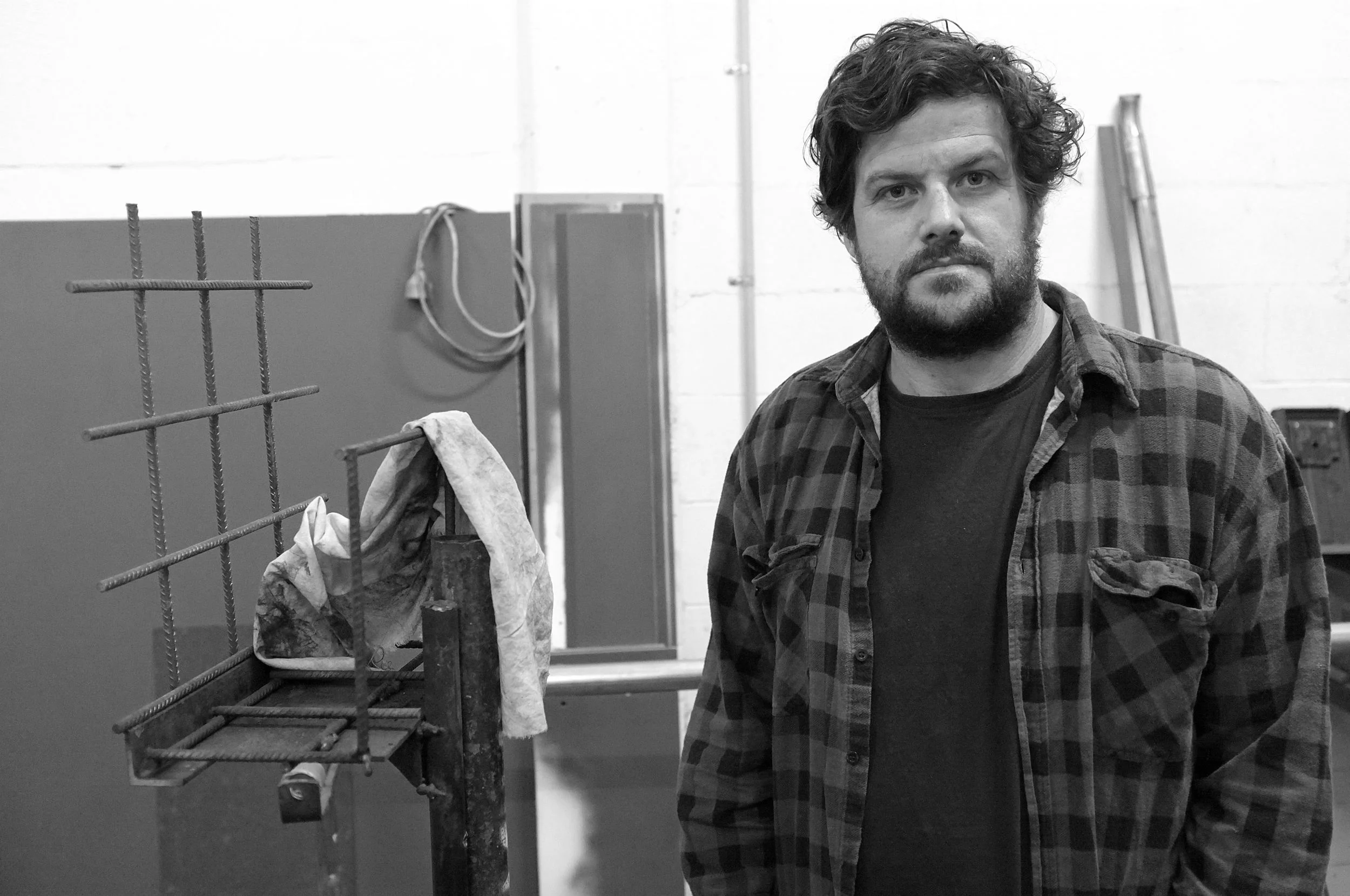Nicholas Mangan in his studio, Melbourne, August 2015. Photo: Pedro de Almeida.