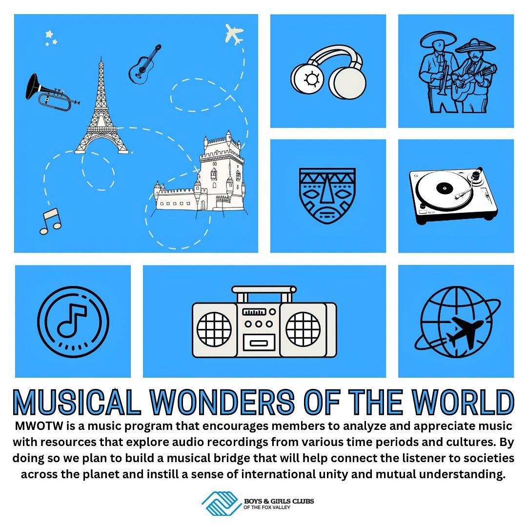 Announcing a new project:
Musical Wonders of The World.
We began this mission at the Boys &amp; Girls Club over the summer with the purpose of introducing teens to other cultures through music.
Really excited about this one!
If you would like detaile