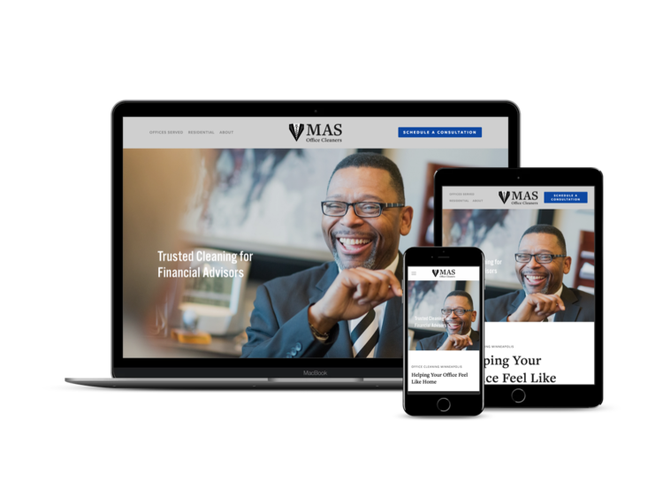 Before and After 1-Day Website Build for Maple Grove Office Cleaner