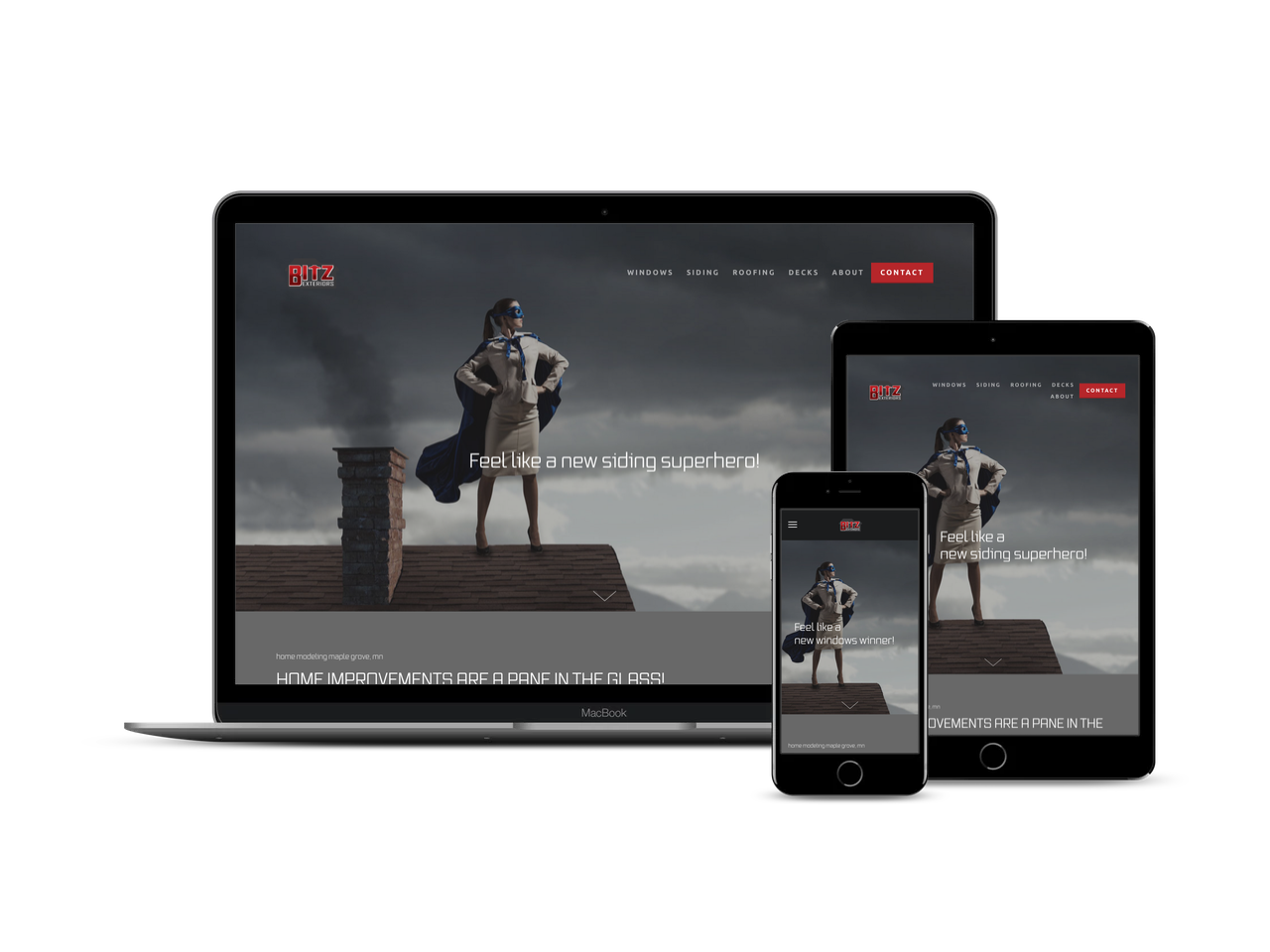 Before and After 1Day Website Build for Maple Grove Window, Siding