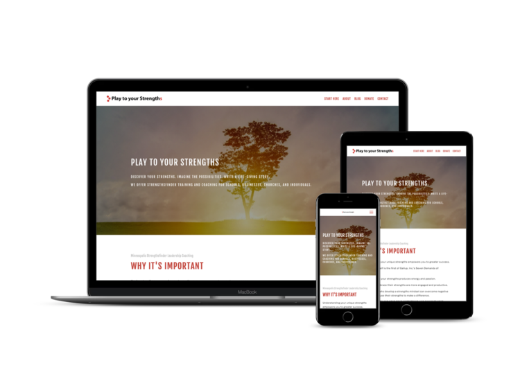 Training Wheels Website for StrengthsFinder Coach