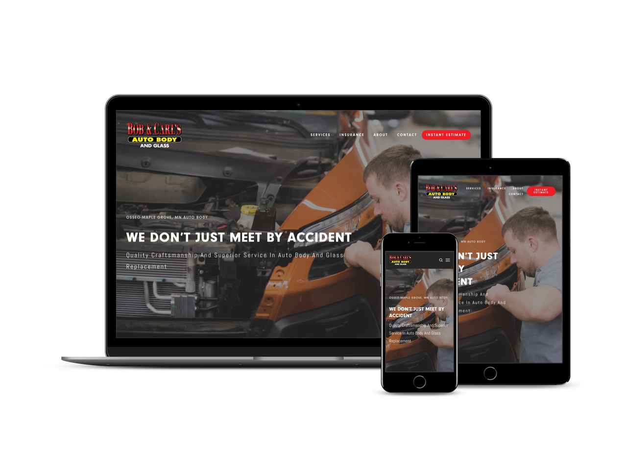 Before and After 1-Day Website Build for Autobody Shop