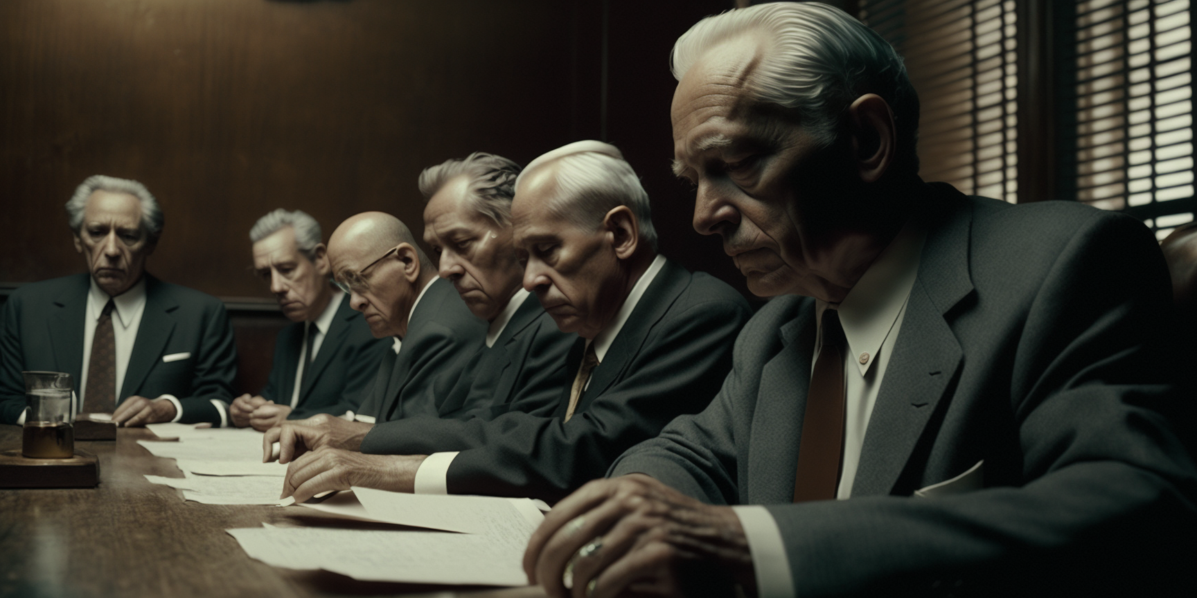 rmbennett_a_symmetrical_shot_of_a_row_of_7_elderly_white_men_on_95f48cab-a336-4db1-9431-a832a4074e3e.png