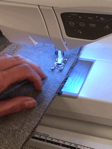 1. With right sides together, using a 3/4” (1.90 cm) seam allowance, sew front to back seams together.