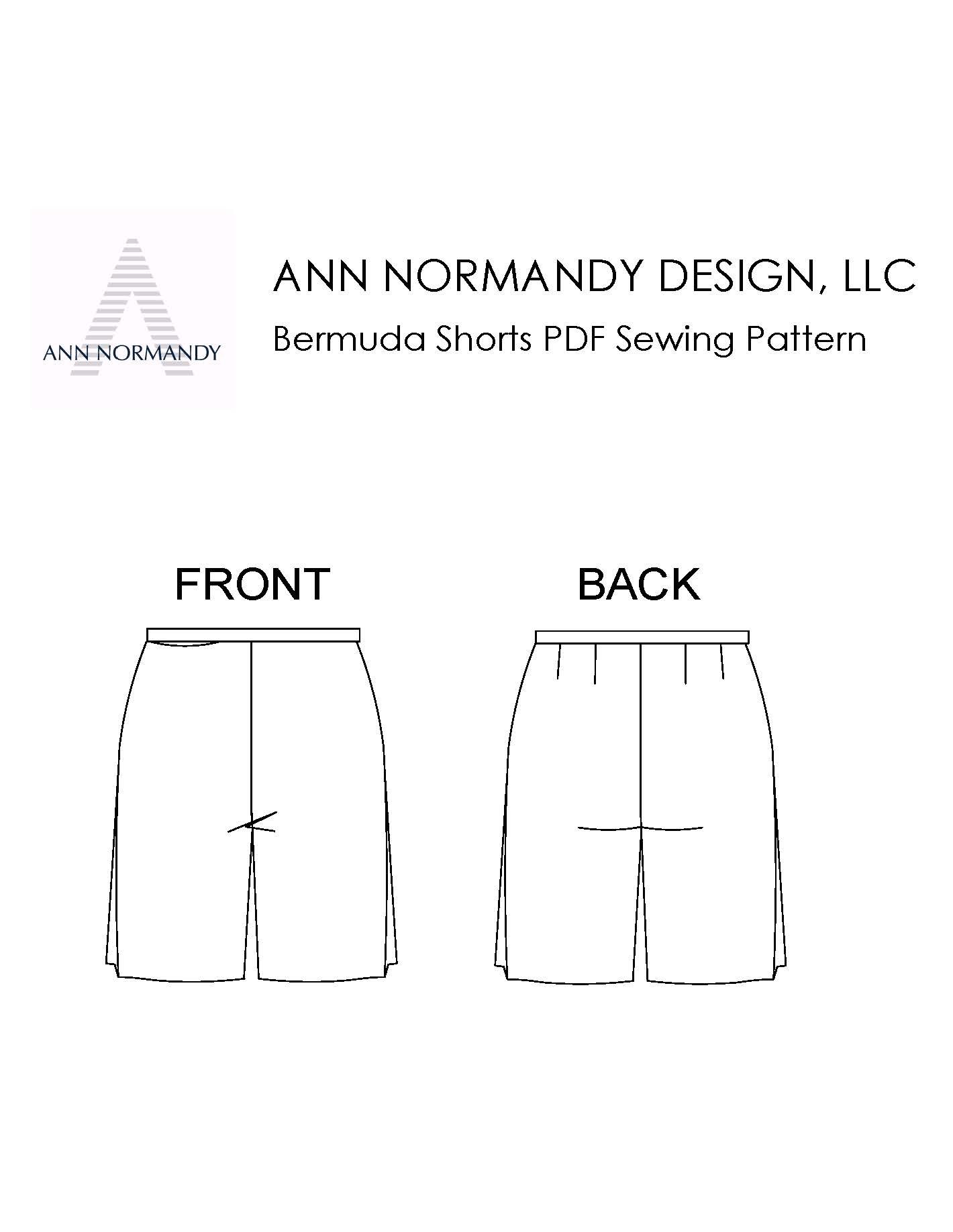 Bermuda Shorts PDF Sewing Pattern — Sewing Patterns | Ann Normandy Design