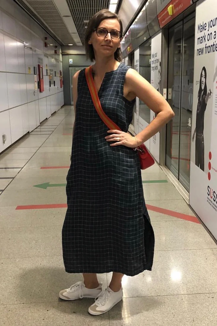 Feature Zip wearing the Ann Normandy Design Maxi Dress