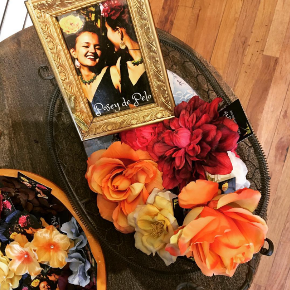Handcrafted Posey de Pelo wearable, silk flowers for your hair, lapel, hat, scarf, or just about anywhere