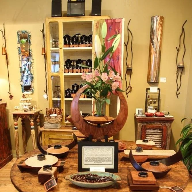 Elegant hand crafted art, lamps, glass, jewelry and wearables at Pura Vida Gallery in Jerome