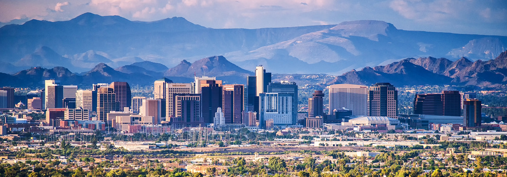 Phoenix skyline featuring downtown and midtown “skyscrapers”