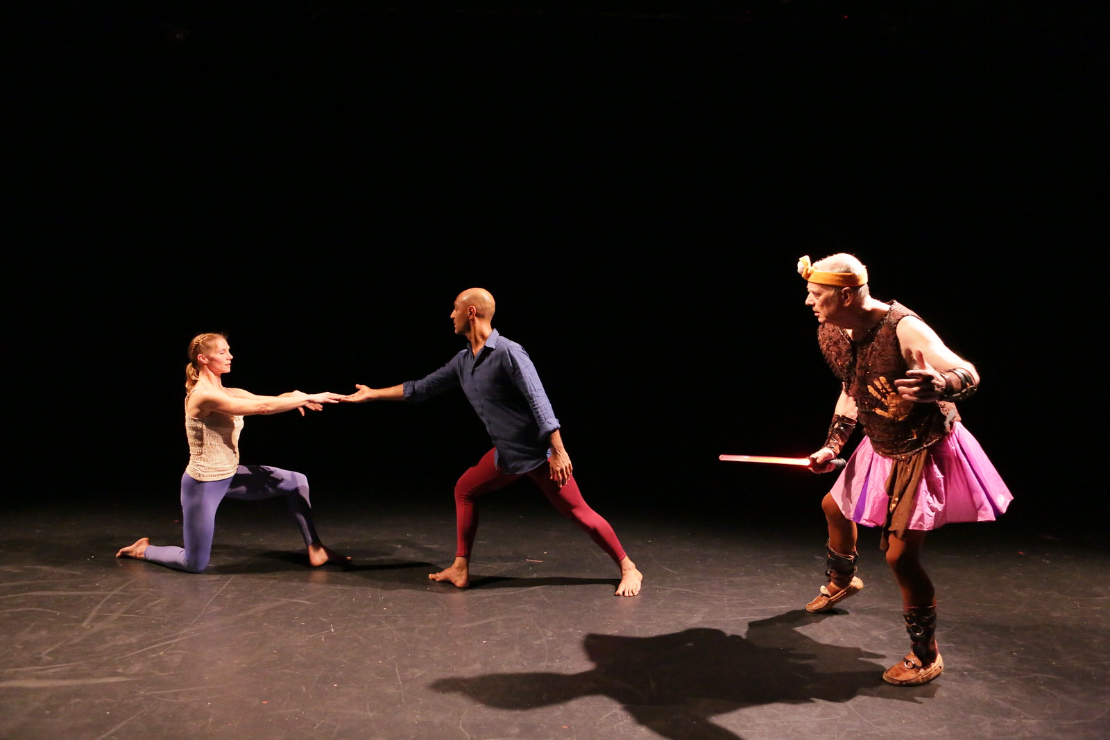 Dancers L to R: Emily Pope, Paul Singh and Douglas Dunn. Oh Acis at Dixon Place, 8 in Show, Photo by Peter Yesley, 2017.