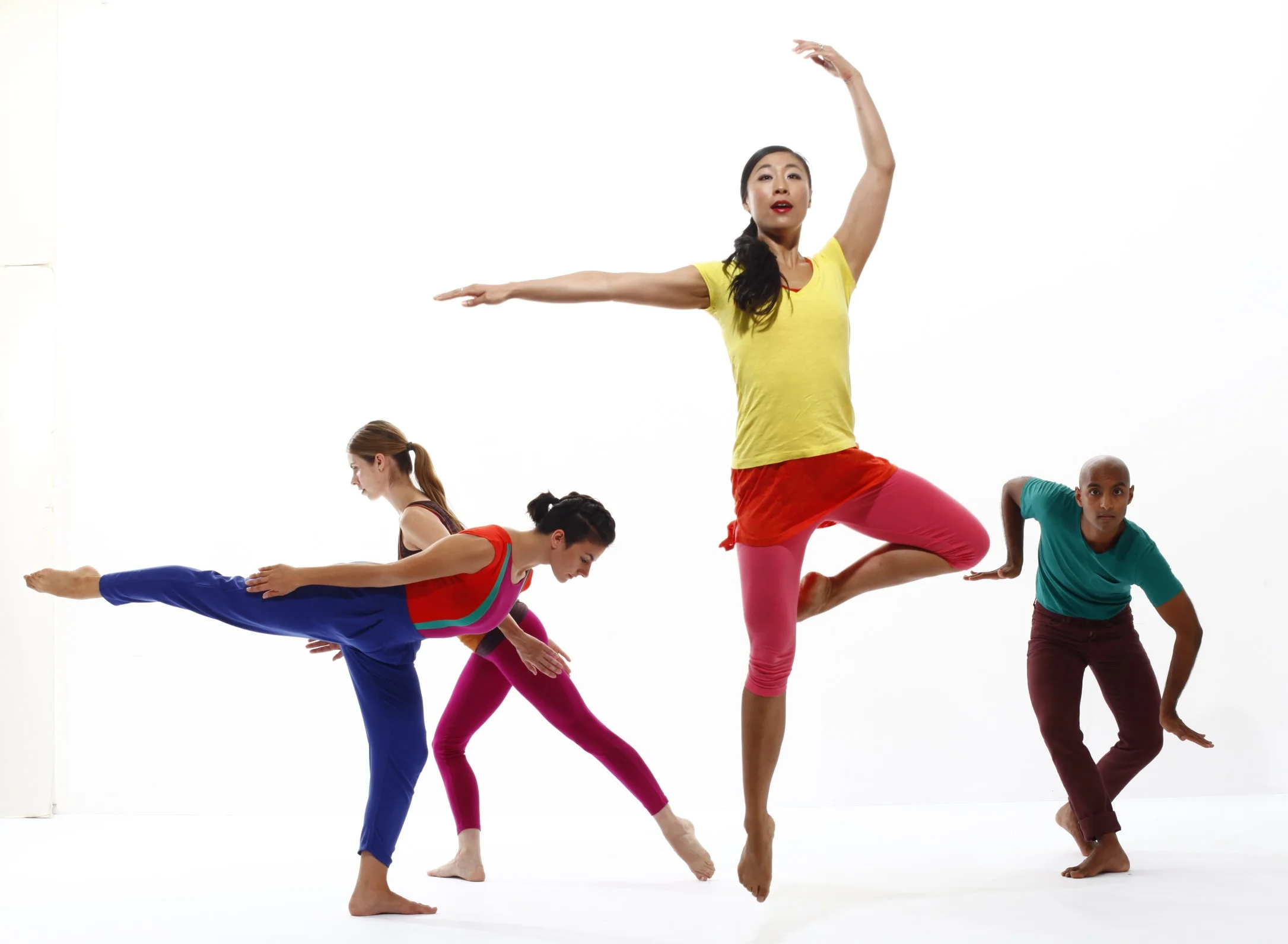 Dancers L to R: Jules Bakshi, Gabriella Hiatt, Jin Ju Song-Begin, Paul Singh. Photo by Tom Caravaglia, 2013