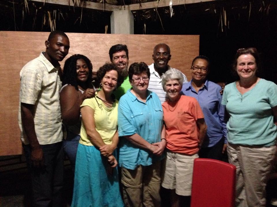 Left to right: MPP Engineer; Myriame Jean Pierre, ACG Translator; Front: Becky Evans, NDPC; Wendy Flick, UUSC Haiti Project Leader; Joan Edgerton, NDPC; Back: Pat Murphy, NDPC; Chavannes Jean-Baptiste, Director of MPP; Maxine Neil, Director of UUSC Institutional Advancement; Kathryn Hornsby, Emory Presbyterian. (Not Pictured: Eddie Ramos, Good Shepherd Presbyterian.)