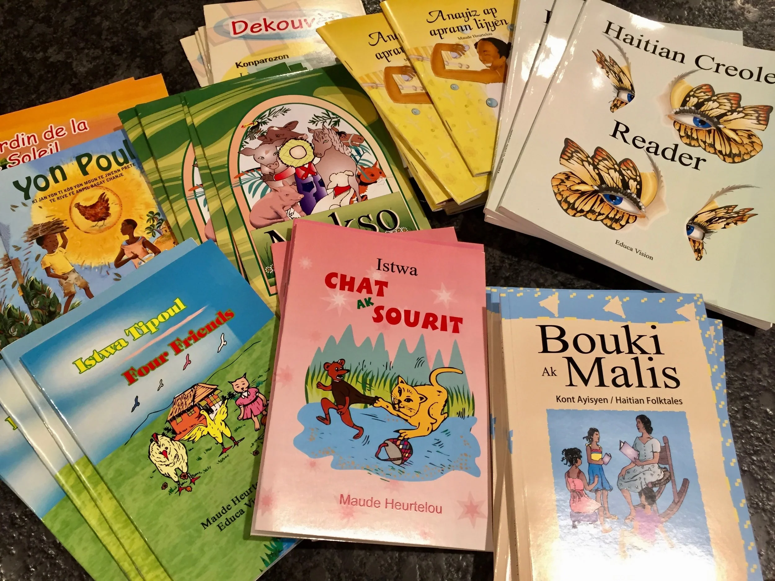 Some of the books about Haiti come in sets of 5 so they can be used for group reading in class.