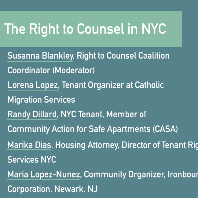 The Right to Counsel in New York City