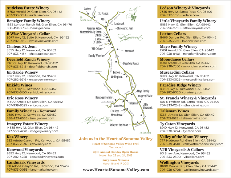 Heart of Sonoma Valley trifold side B