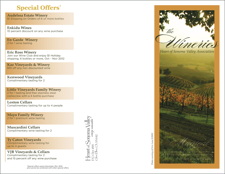 Heart of Sonoma Valley trifold side A
