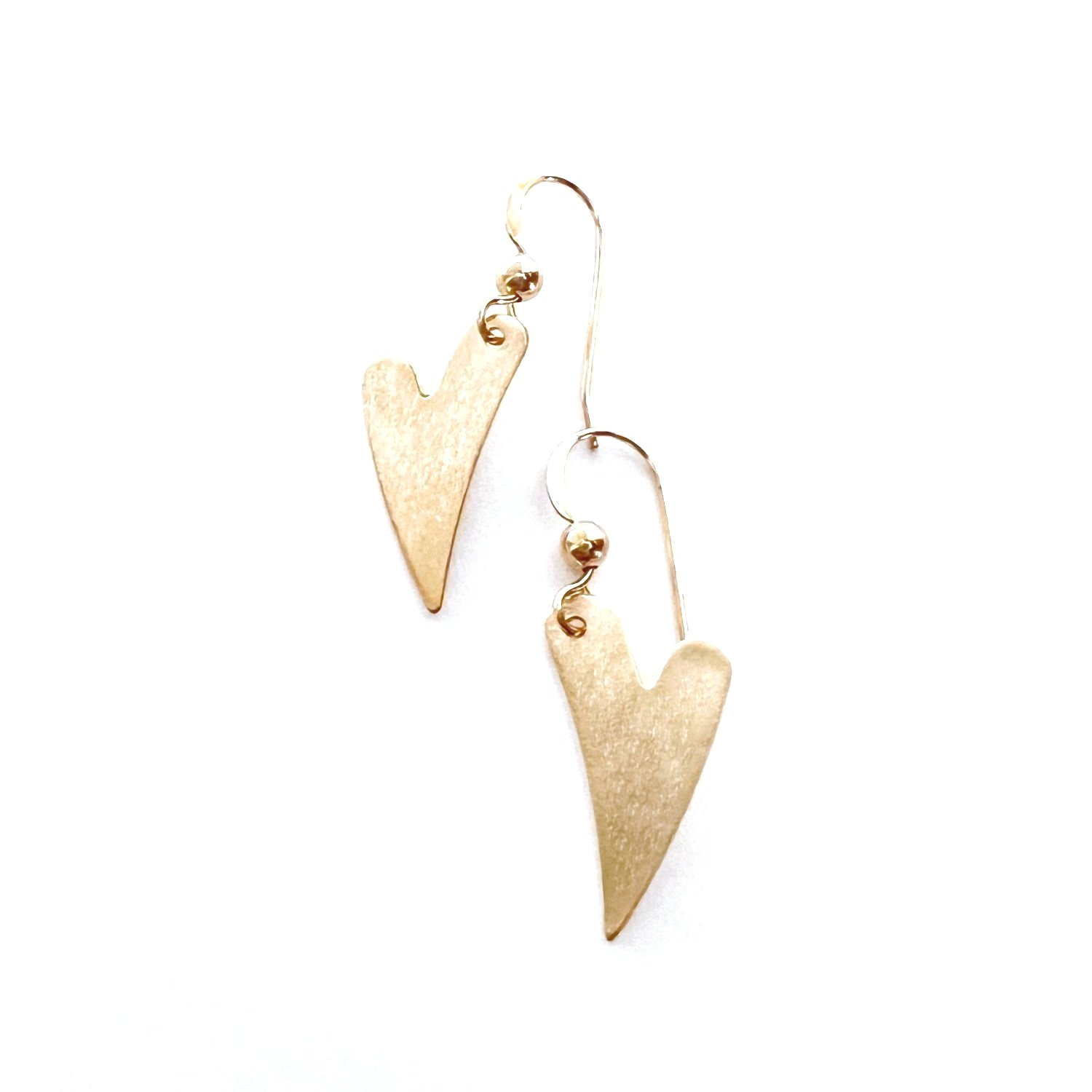 Heart Shaped Design Gold Garnet Earrings