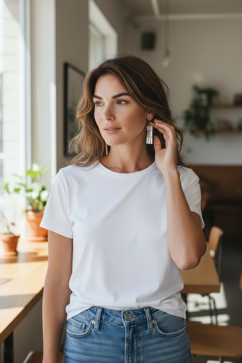 Sterling Silver Modern Rectangle Earrings