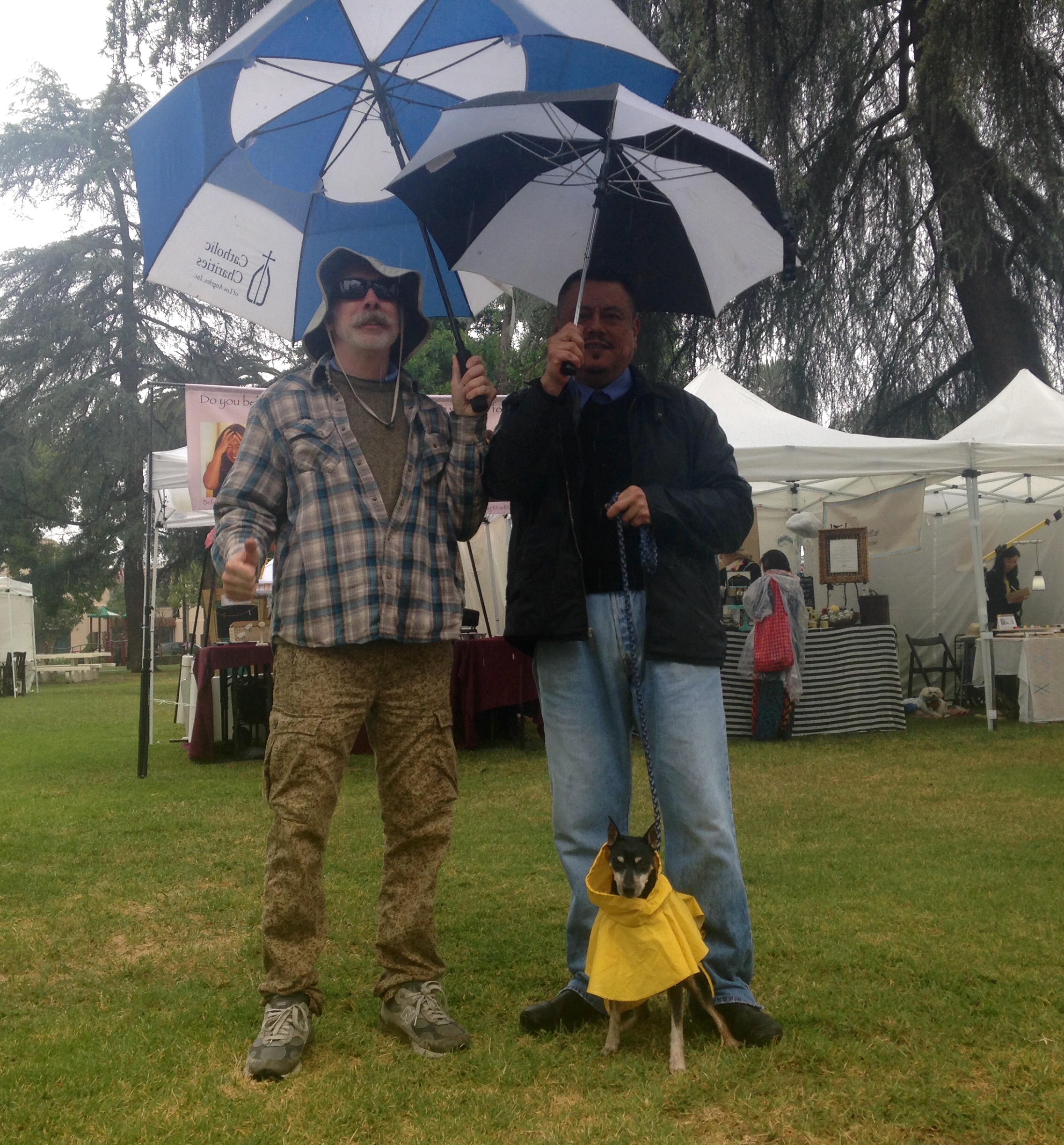 Fair patrons prepared for the rain!
