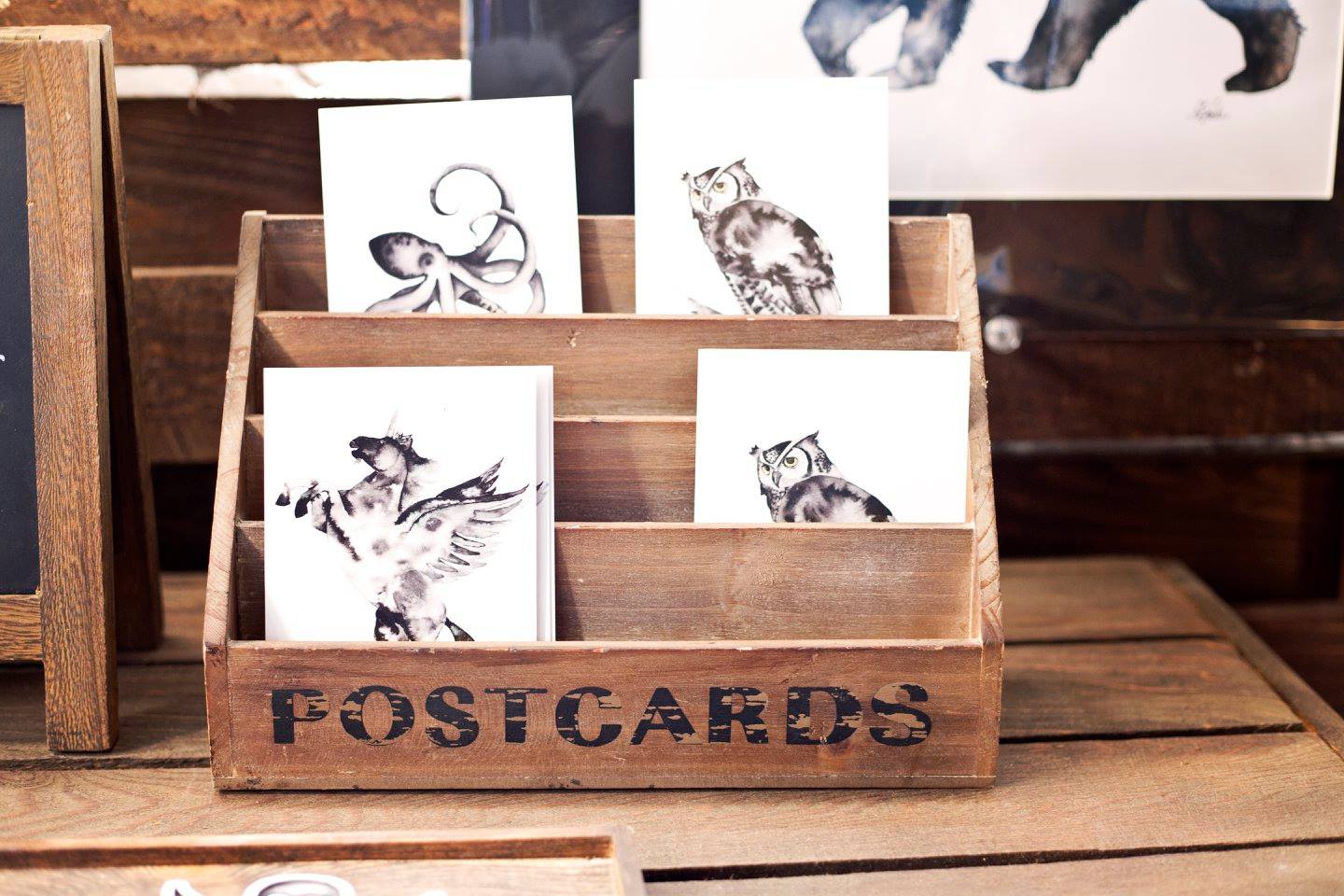 Shannon Faber Fine Arts at our Denver Holiday Jackalope Art & Craft Fair, these postcards make perfect stocking stuffers!