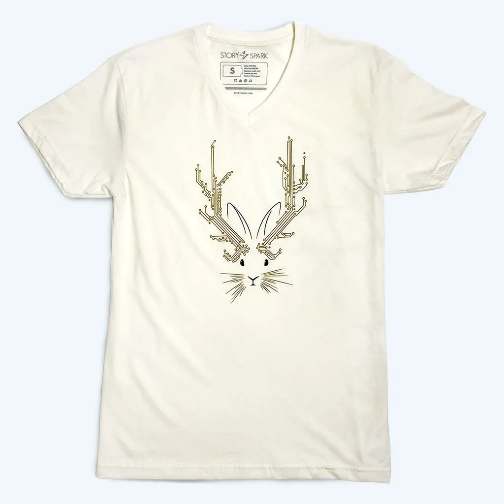 Believe-jackalope-unisex-graphic-vneck-tshirt-story-spark-1_1024x1024.jpg