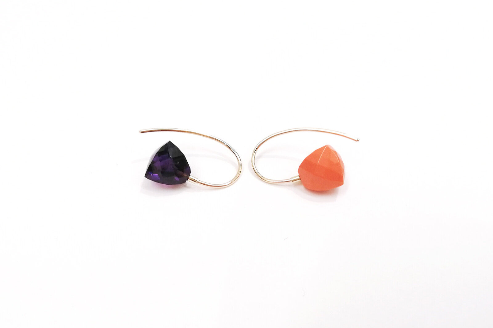  lila/orange  amethyst, rec. koralle, gold 585/- 