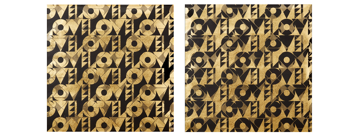 Love & Arrows I, II , 2016 Screen print. Limited edition 50. Ink, gold leaf paper. 33.25" x 33.25". Inquire