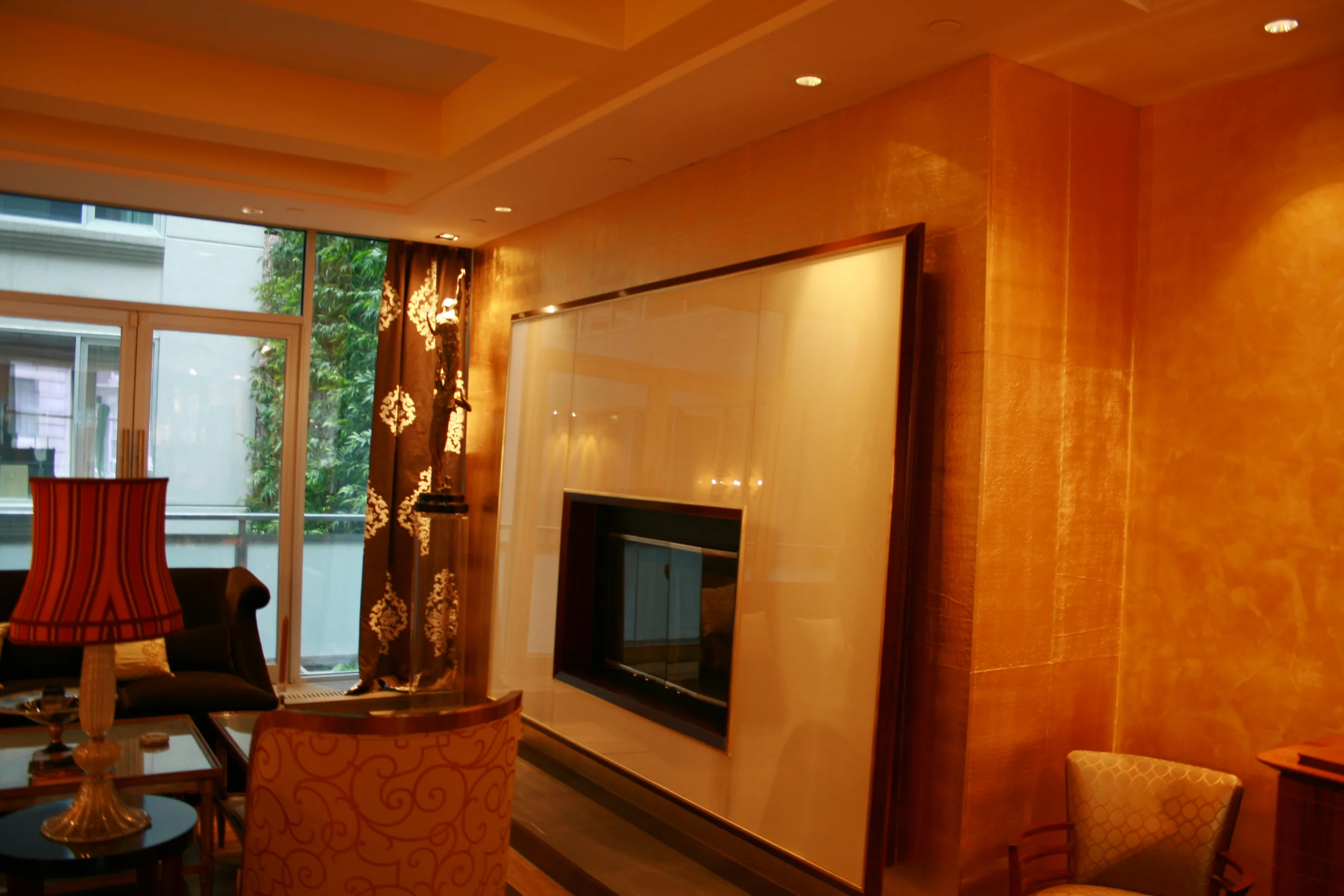 Gold Leaf Gilded Fireplace