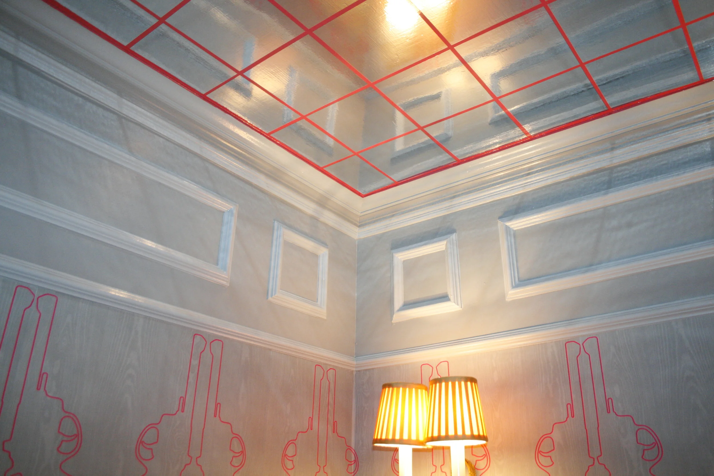 Pink Gun Powder Room in Upper East Side