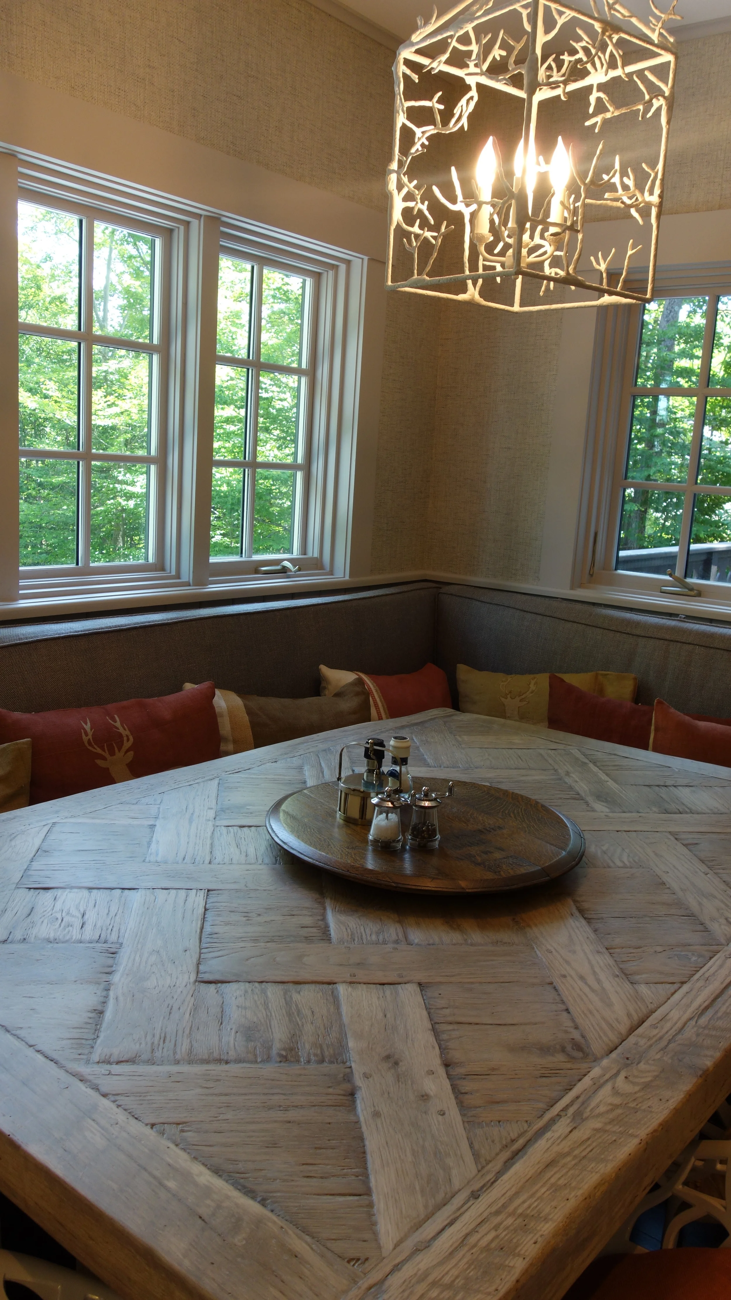 Custom Breakfast Table and Banquettes