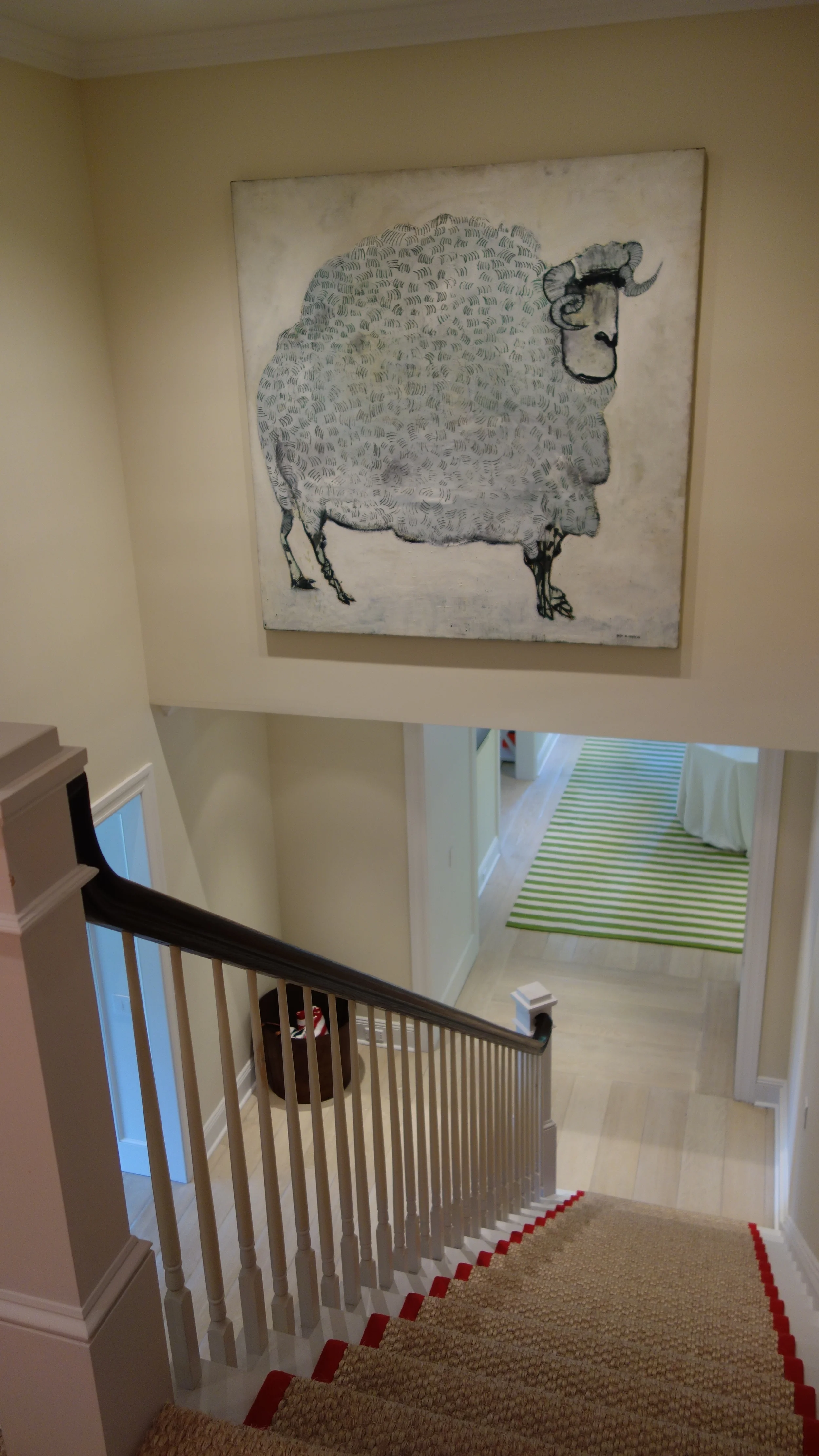 Carpeted Stairs with Red Frame