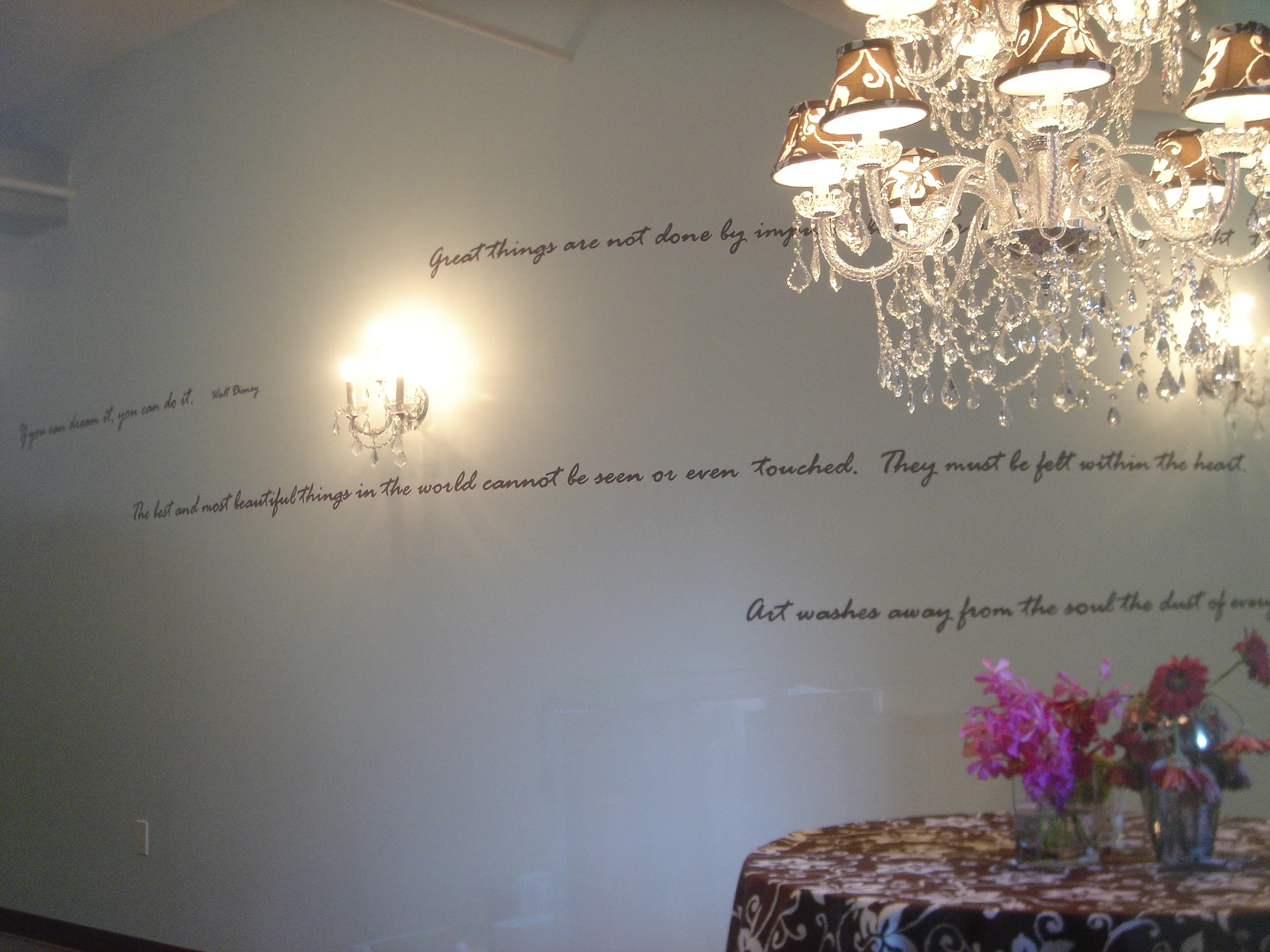 Hand painted quotes on wall for NYC office