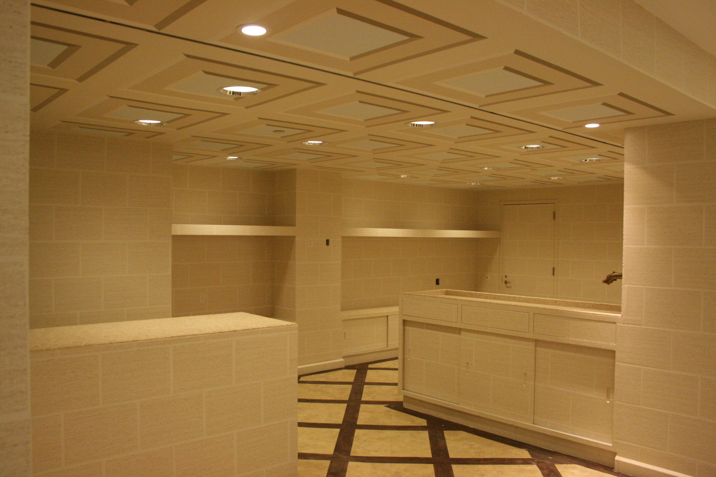 Wallcovering installation in Plaza Hotel store