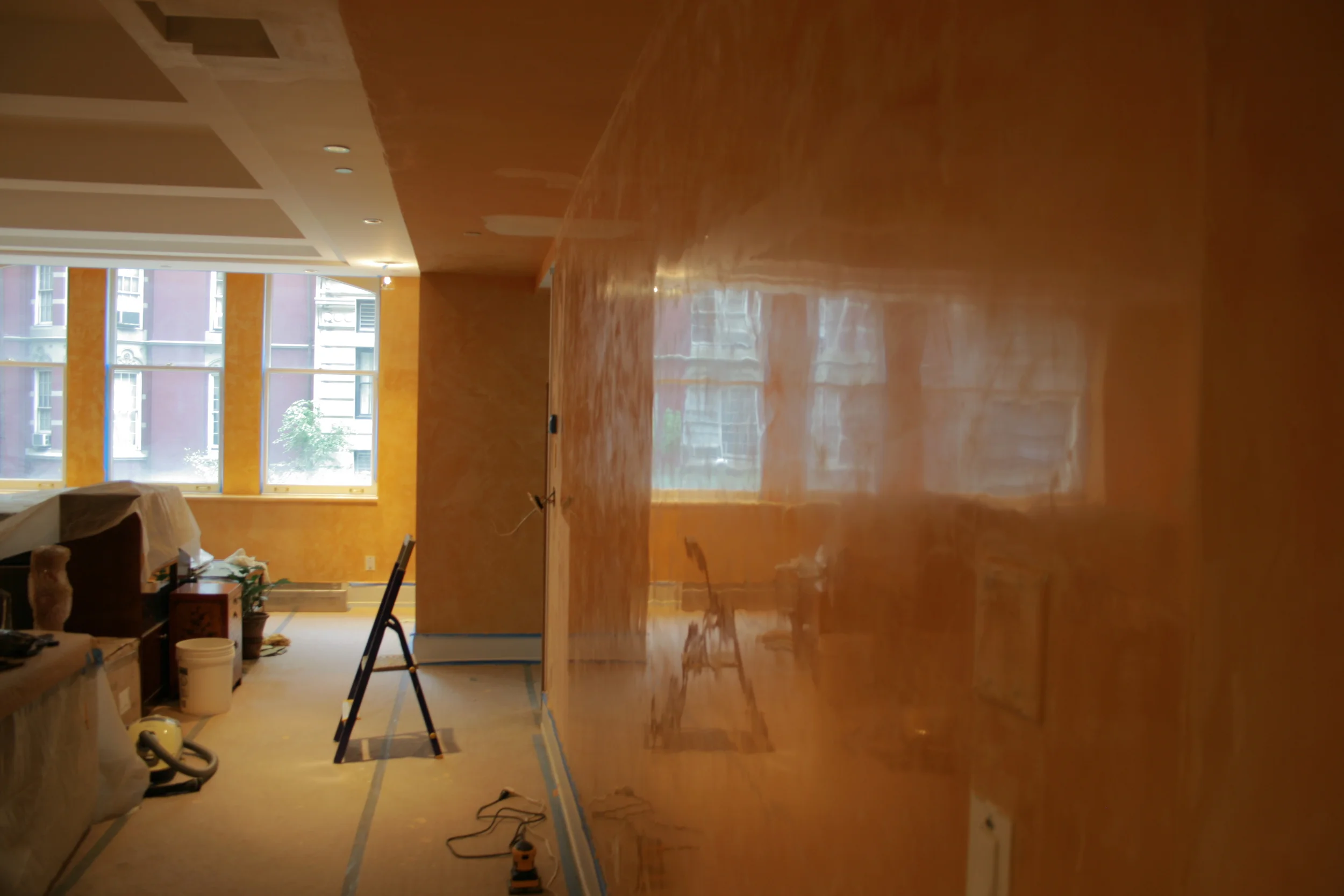 Detail of polished venetian plaster